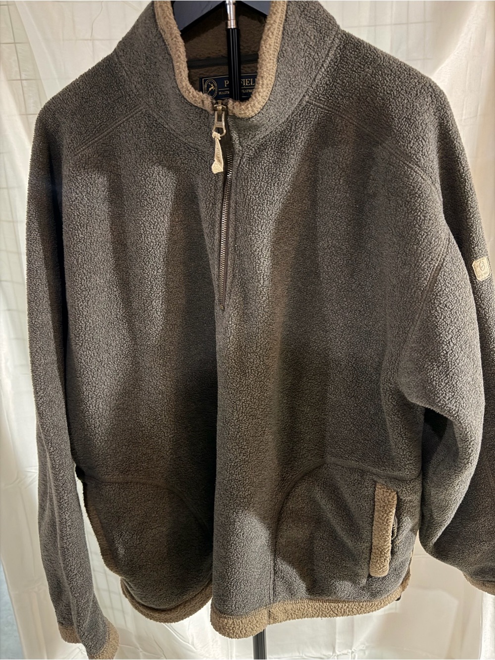 P.G. Field Fleece Quarter-Zip Jacket Brown & Black XL